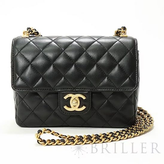 CHANEL シャネル ミニマトラッセ ラムスキン チェーンショルダーバッグ ゴールド金具 AS3442