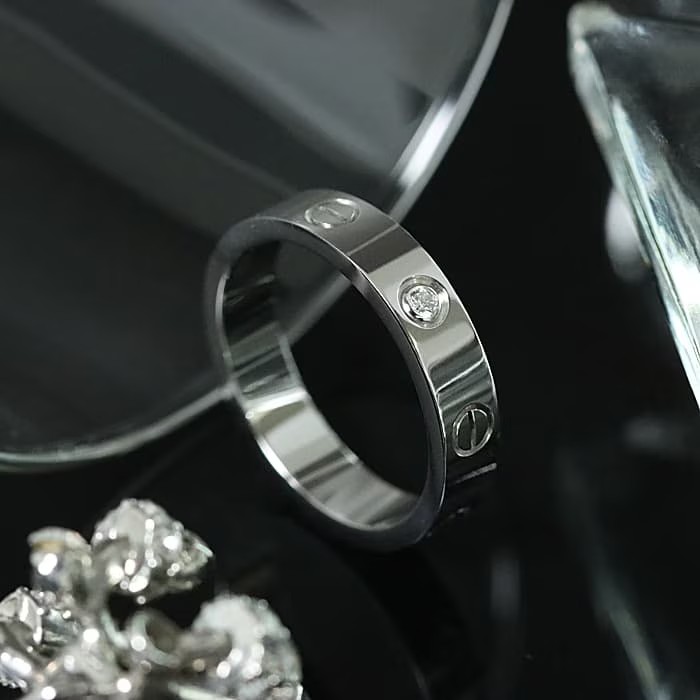 CARTIER カルティエ ラブ リング スモールモデル ホワイトゴールド ダイヤモンド1石 12号 B4050500