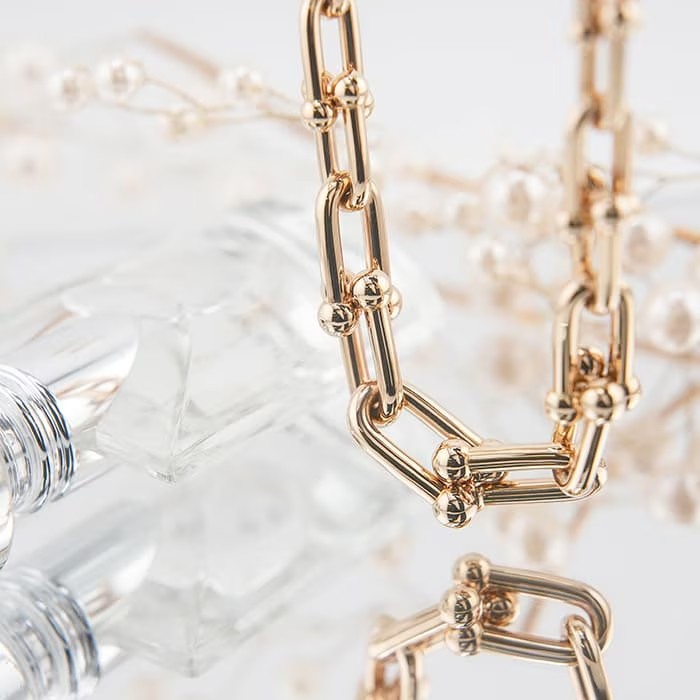 TIFFANY & Co. ティファニー ハードウェア グラジュエイテッド リンク ネックレス ローズゴールド 63008966