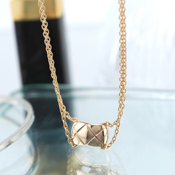 CHANEL シャネル ココ クラッシュ ネックレス ペンダント ベージュゴールド J11356