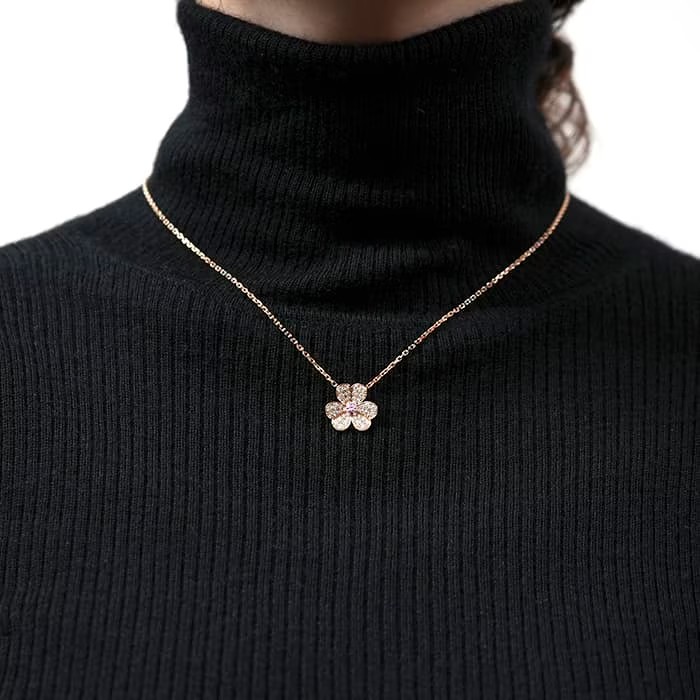 Van Cleef & Arpels ヴァン クリーフ&アーペル フリヴォル スモール ネックレス ピンクゴールド ダイヤモンド ピンクサファイア VCARP6L400