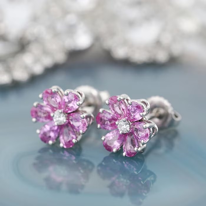 HARRY WINSTON ハリー・ウィンストン フォーゲットミーノット ピンクサファイア イヤスタッズ ピアス プラチナ ピンクサファイア ダイヤモンド EAPSP1MFLRFMN