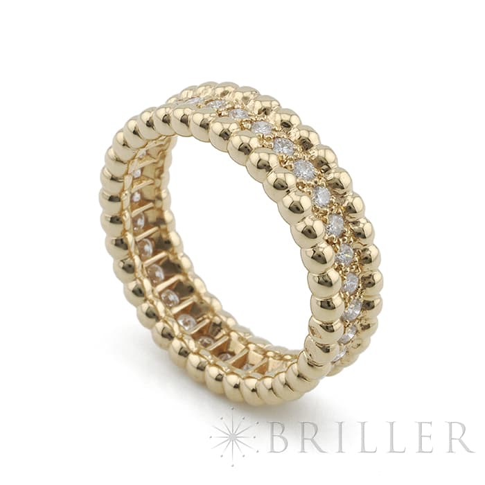 Van Cleef & Arpels ヴァン クリーフ&アーペル ペルレ ダイヤモンド リング 1連モデル イエローゴールド ダイヤモンド 10号 VCARP4E100
