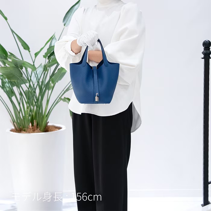HERMES エルメス ピコタン ロック PM トリヨンクレマンス ブルータイ シルバー金具