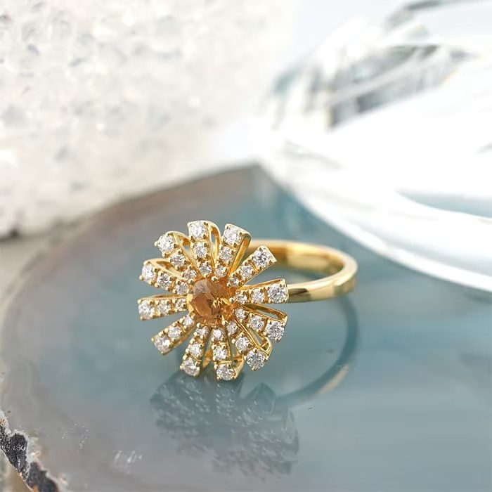 Damiani ダミアーニ マルゲリータ リング イエローゴールド ダイヤモンド シトリン 20072770