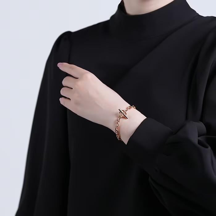 HERMES エルメス シェーヌダンクル ブレスレット TPM 24コマ ピンクゴールド