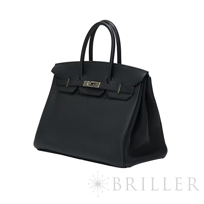 HERMES エルメス バーキン 35 フィヨルド ノワール ブラック シルバー金具