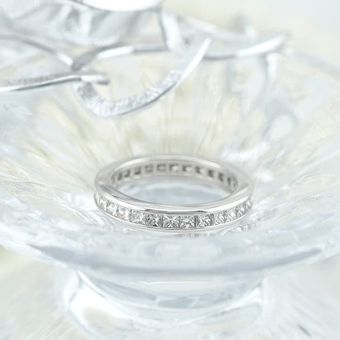 HARRY WINSTON ハリー・ウィンストン プリンセスカット チャネルセット リング プラチナ ダイヤモンド WBDPPCC04C04 7号