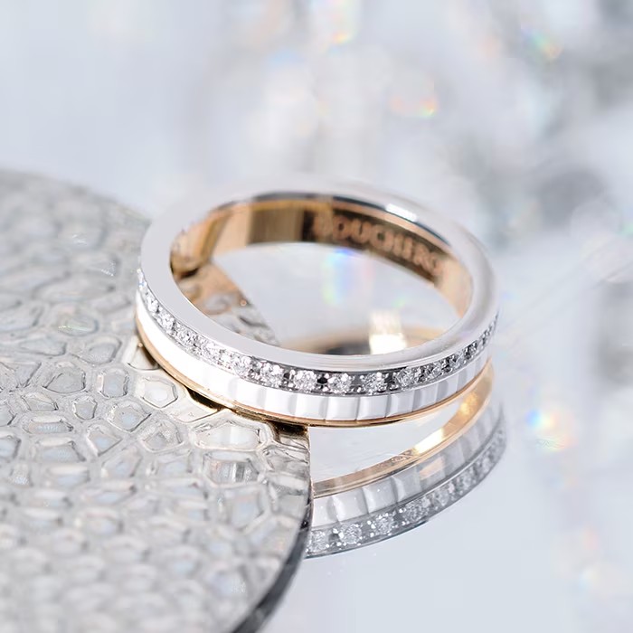 BOUCHERON　ブシュロン キャトル ホワイト ダイヤモンド リング ハーフ 11号 JAL00237【未使用】