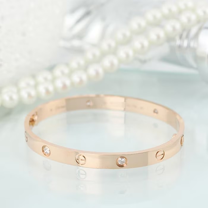 CARTIER カルティエ ラブ ブレスレット ピンクゴールド 4ダイヤモンド 18号 B6069918